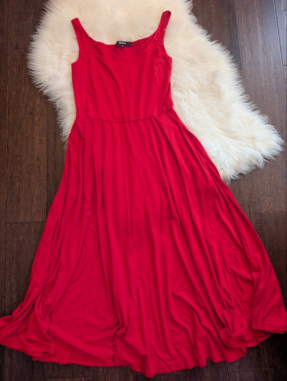 Quince Vibrant Red Sleeveless Midi Dress